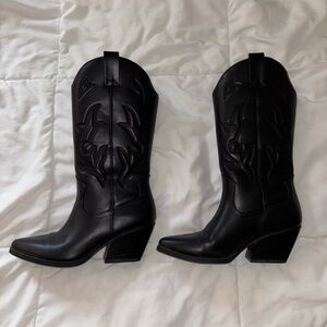 Black Western Leather Boots